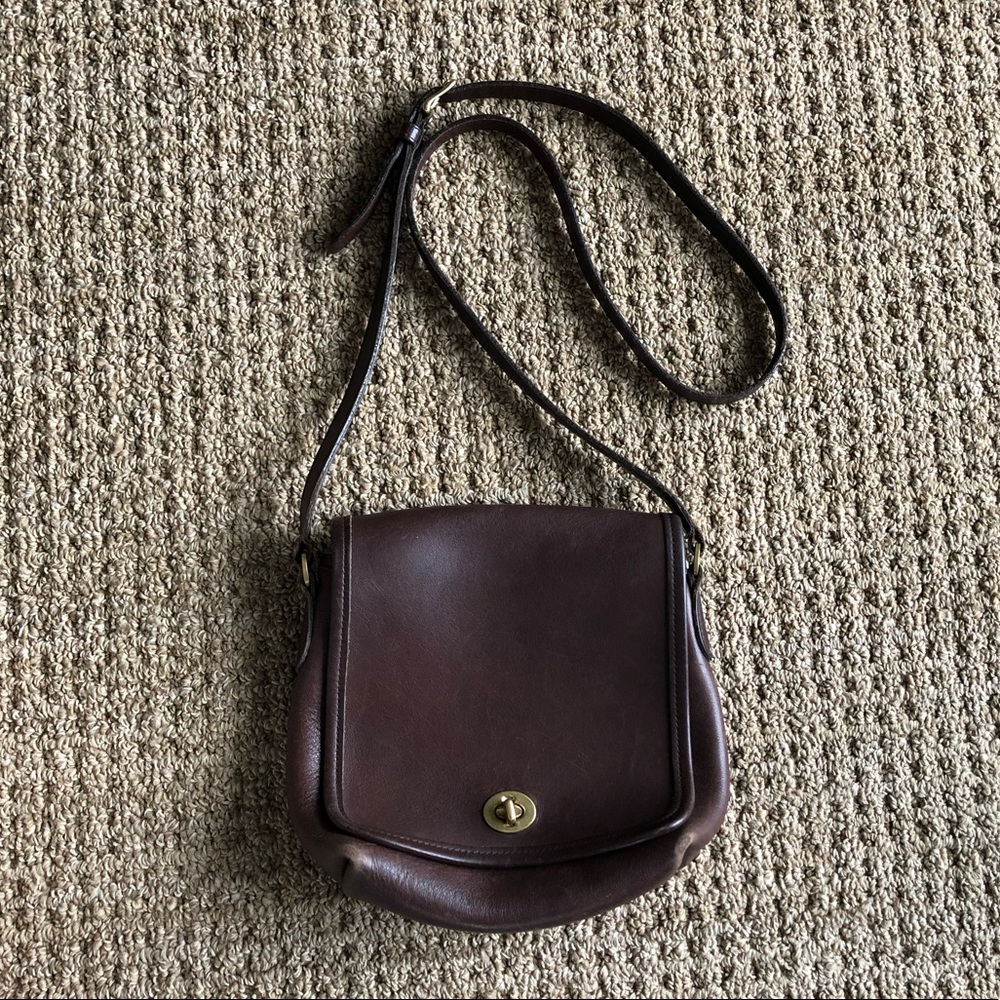 Vintage Coach Brown Flap Bag